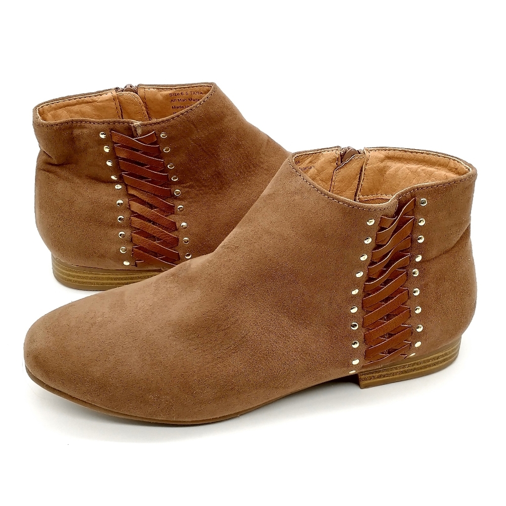 New Directions Tara Ankle Boots Tan Size 6.5